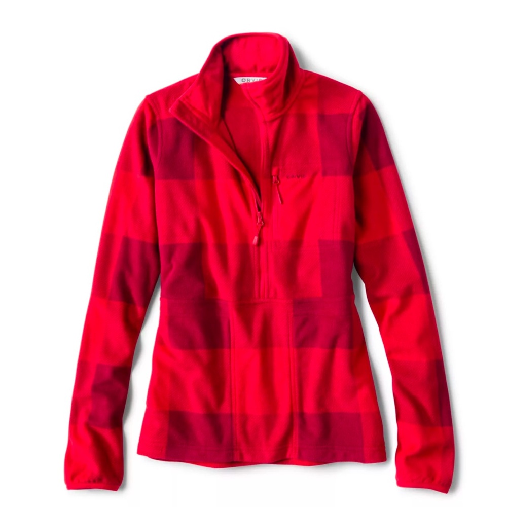 NWT Orvis Red buffalo check pullover